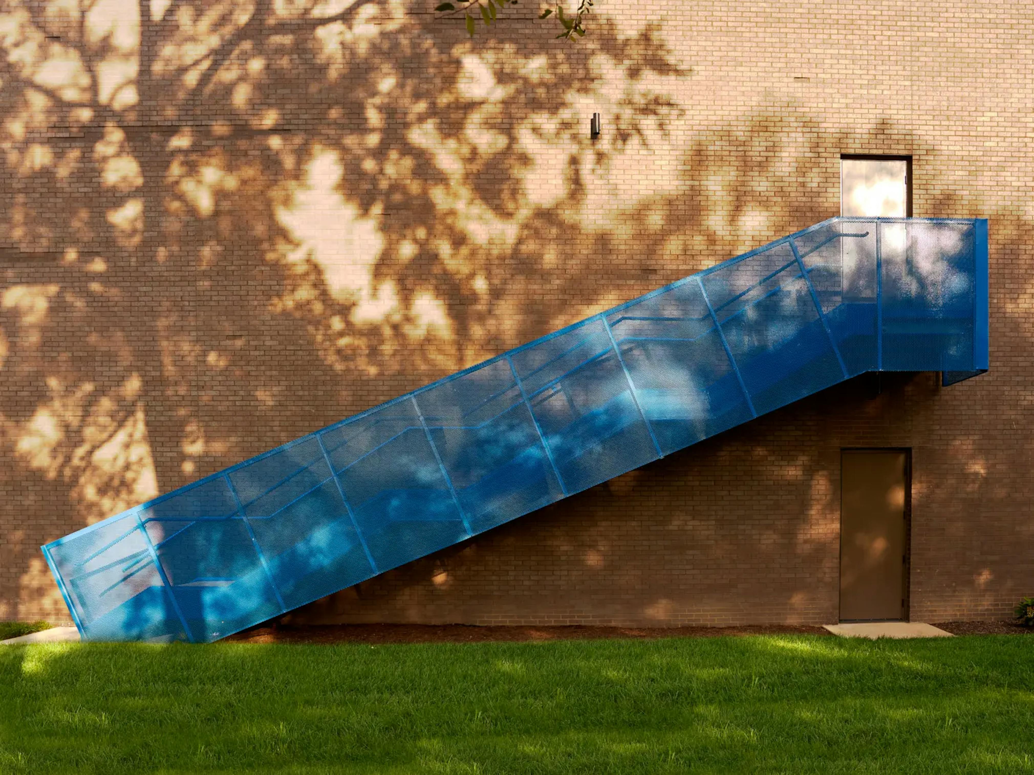 Madison Park Community Center_Architecture Exterior Stair Blue_HASTINGS Architecture